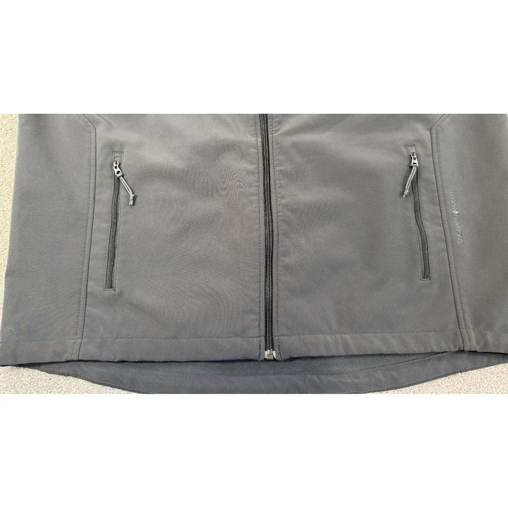 Black Diamond Vest Men's XXL Gray Softshell Fleece Lined Full Zip Outdoor Hiking